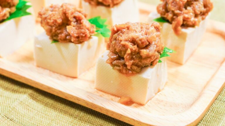おつまみにぴったり！豆腐の和風ピンチョス