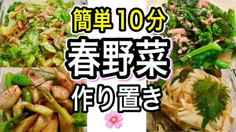 保存に便利！10分で作れる春野菜の作り置き4品！免疫力/腸活/骨/デトックスに！