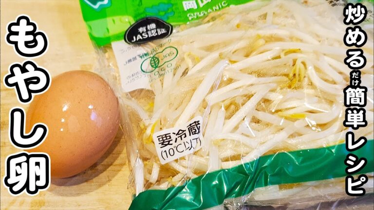 【もやしと卵の簡単炒め】包丁もまな板も必要なしな簡単レシピ！ご飯のお供にピッタリです！もやしレシピ/卵レシピ/簡単おかず/作り置きおかず