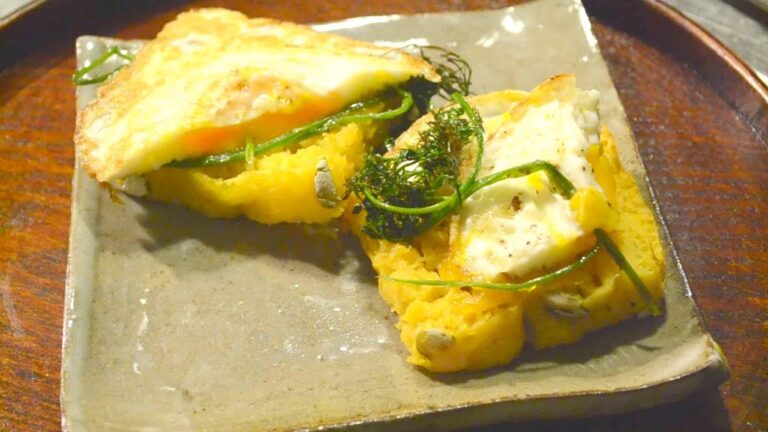 オードブルの作り方：ディルと卵のクロスティーニ　　How to make crostini with dill and eggs on top