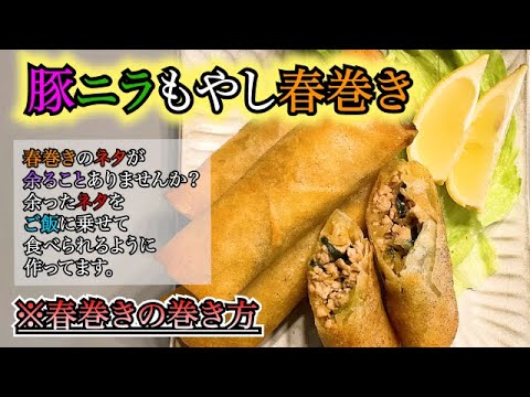 【豚ニラもやし春巻き】中華料理大人気レシピ！確実に美味しく作れる！！