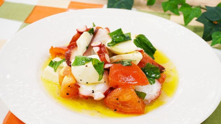 バジル香る！タコとチーズのバジルマリネ