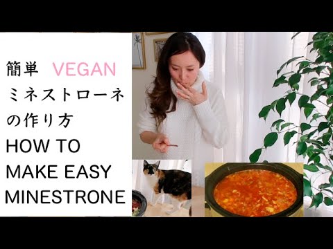 ヴィーガン 簡単ミネストローネの作り方　クロックポット　[VEGAN] HOW TO MAKE EASY MINESTRONE SOUP/ CROCKPOT