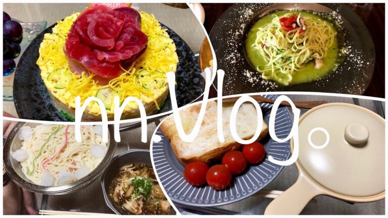 【料理日記】旦那の誕生日に寿司ケーキ！つけ麺！色んな麺に合うつけ汁。簡単朝食#寿司ケーキ#誕生日#ケーキ#つけ麺#時短朝食#ミニフライパン