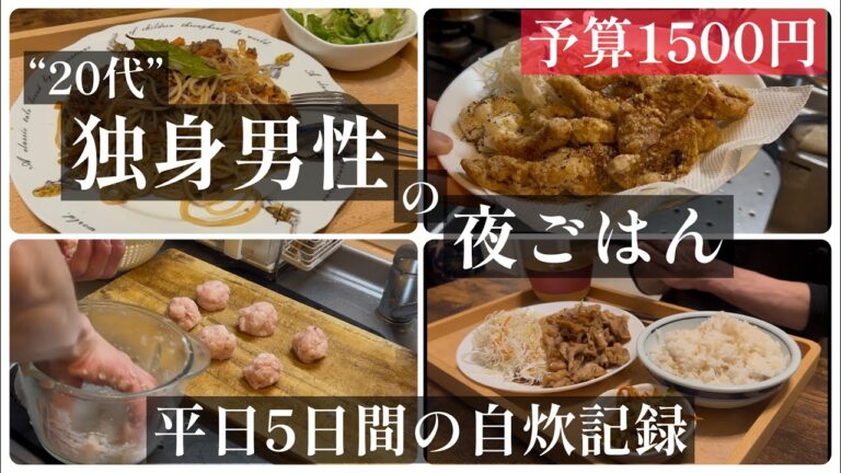 ✳︎毎日の節約男メシ✳︎【1食300円】20代独身男性の5日間の夜ごはん