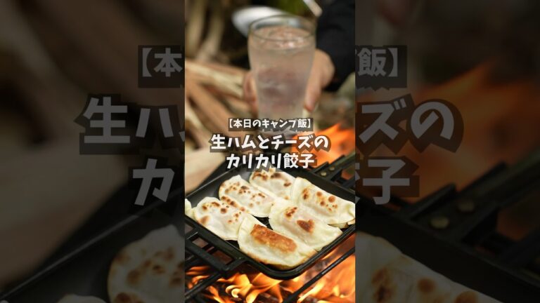 【キャンプ飯】生ハムとチーズのカリカリ餃子 #shorts