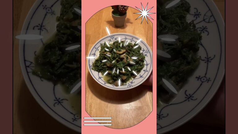 【時短料理】冷凍のほうれん草とマッシュルームの炒め物‼︎Stir fry-frozen veggies