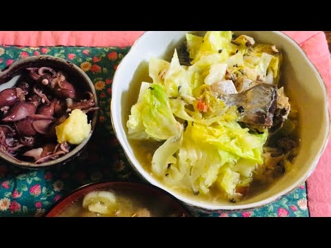 春キャベツとサバ缶の簡単夕食