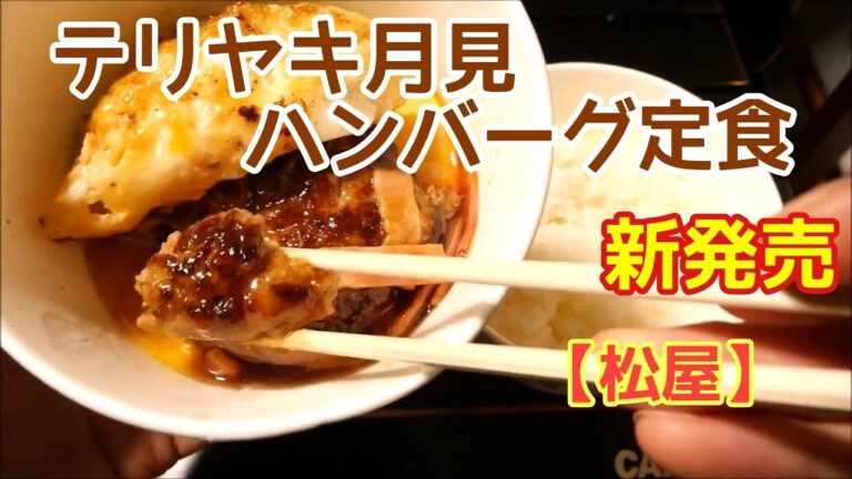 【松屋】テリヤキ月見ハンバーグ定食を食べてみた！【新発売】