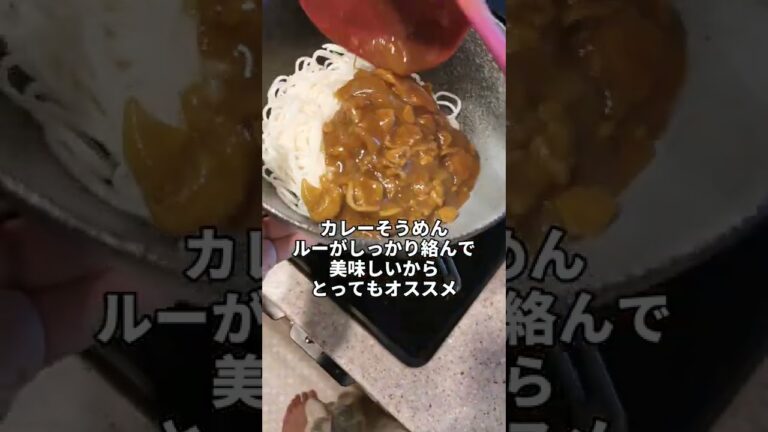 【残り物ごはん】そうめんにカレールーかけたらうどんより絡んでおいしかったから報告するね('∇')【おうちごはんvlog】#shorts