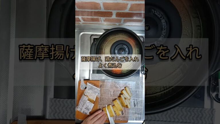 鶏だんごと根菜の煮物を作ってみたよ！【料理作り】#shorts