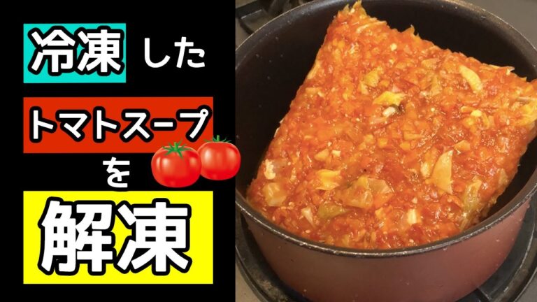 【倍速】冷凍したトマトスープ（ミネストローネ）を解凍するまで