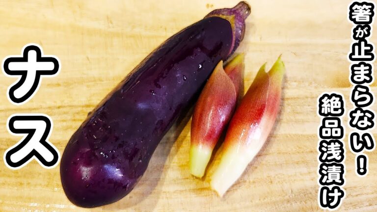 【ナスとミョウガのレシピ】簡単浅漬けの作り方！切って和えれば出来上がり！箸が止まらない絶品おかず/なすレシピ/ミョウガレシピ/浅漬けレシピ/簡単おかず/作り置きおかず