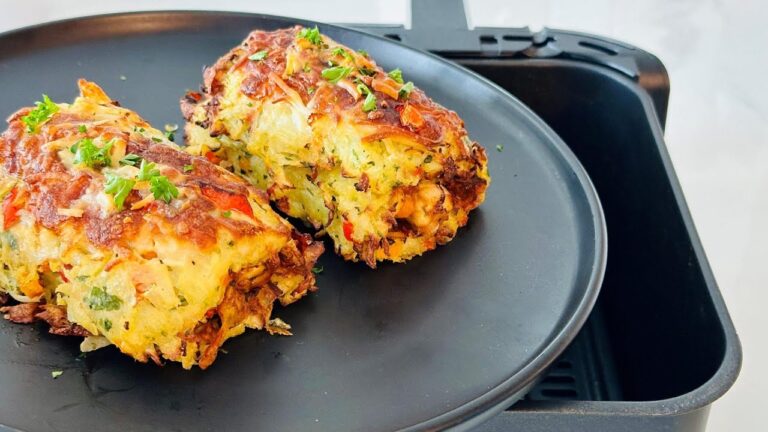 Incredible Air Fryer Potato & Egg Recipe with Cheesy Chicken Filling – Quick & Easy! ASMR