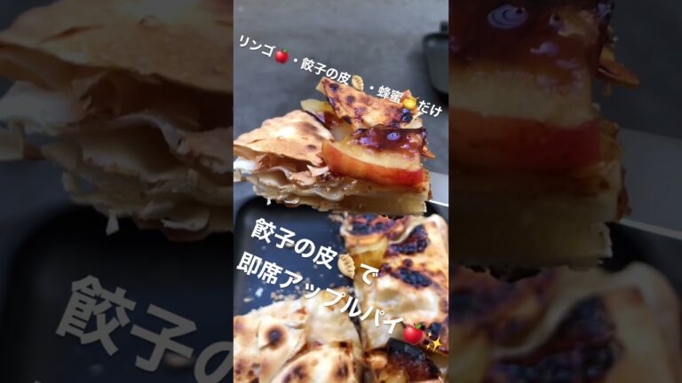 ホットサンドメーカーで作る餃子の皮でアップルパイ🍎が簡単で美味しすぎる！！