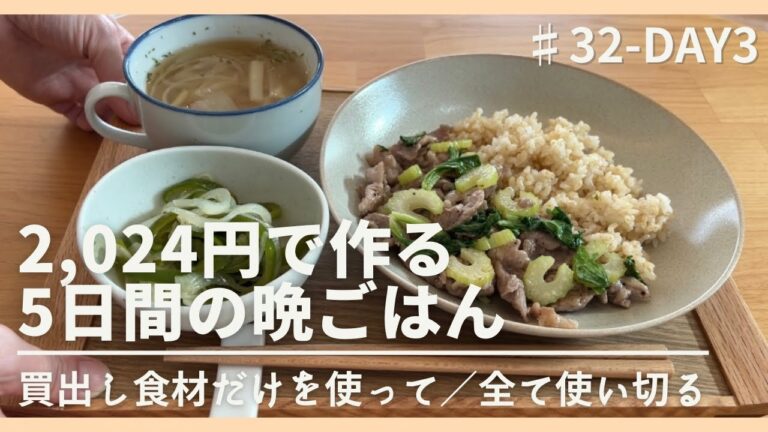 【♯32-DAY3】食費月25,000(米・酒込み)節約好き主婦/2人分/3月編【節約レシピ】