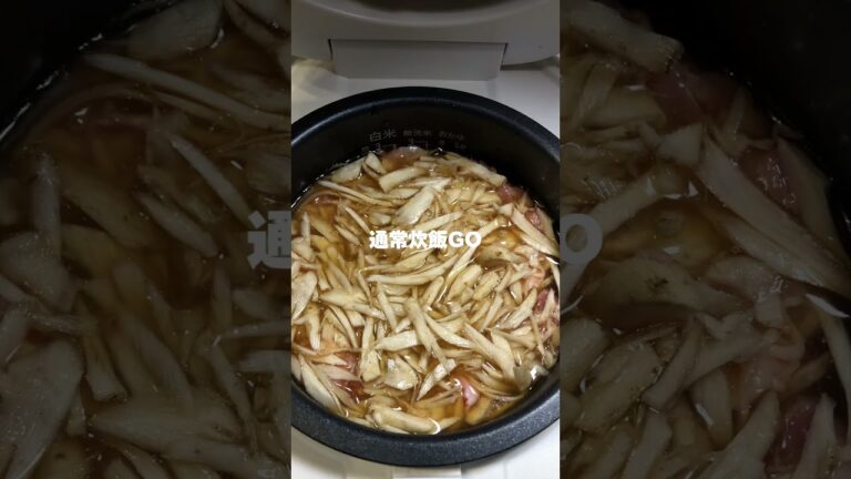 【簡単レシピ】鶏肉とごぼうの甘辛炊き込みご飯！🍚#炊飯器レシピ