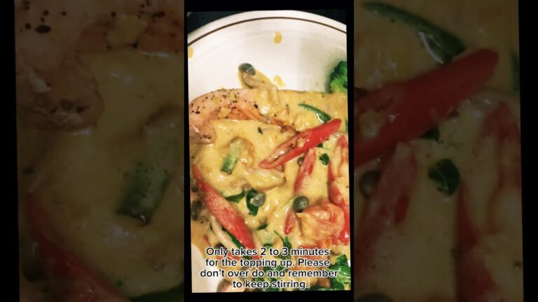 Creamy Spicy Salmon Mushroom Basil #salmon #cooking