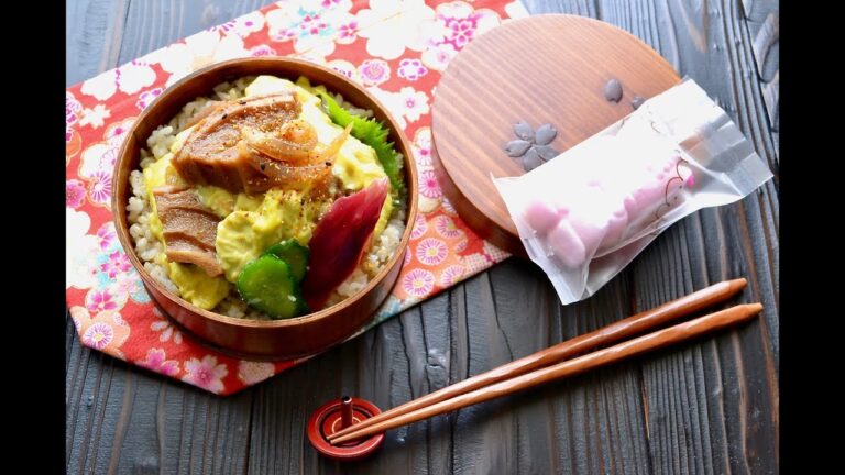 【お弁当作り】車麩の卵とじ風丼弁当の作り方〜How to make Japanese vegan bento lunch box〜