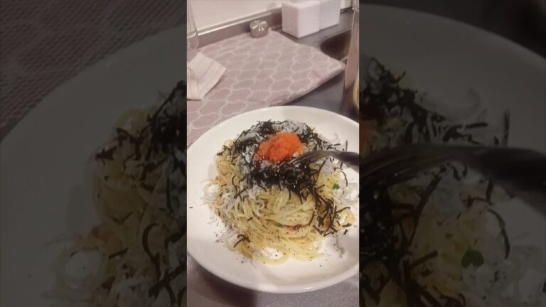 しらすの明太子パスタうまい👌自分で作ってびっくりする旨さだった🤗🤗👌