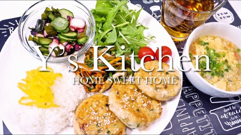 【料理音】とりつくね＆タコとキュウリの酢の物＆人参とピーマン炒め