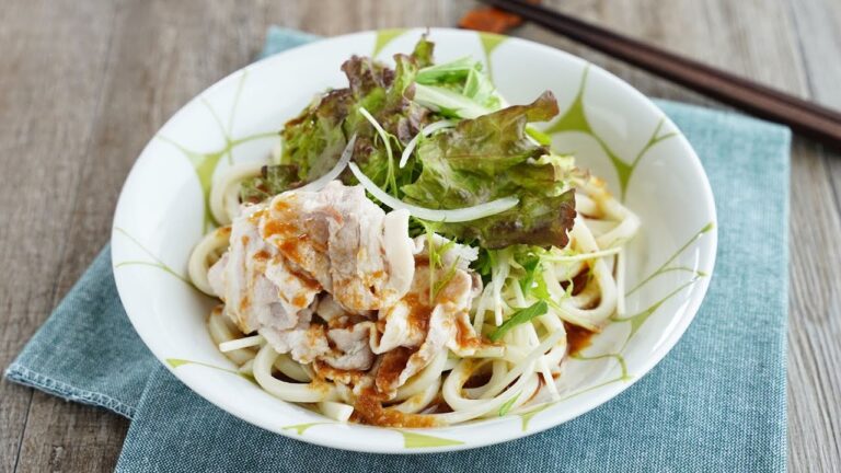 水菜と豚しゃぶのサラダうどん【ベジプラ！楽うまレシピ】