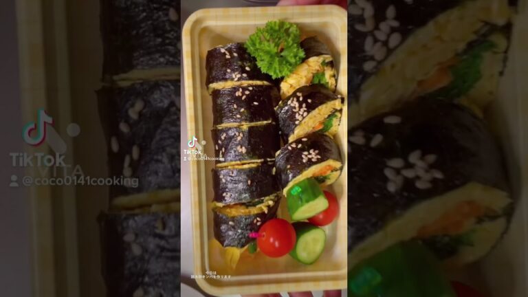 炭水化物ゼロ！ダイエットに！野菜たっぷり錦糸卵キンパ　#short #shorts #韓国料理