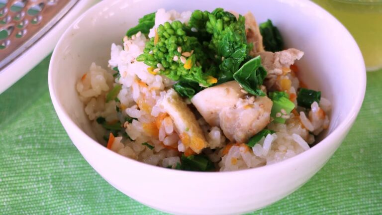 【ののじレシピ】簡単！菜の花と鶏もも肉の炊き込みご飯
