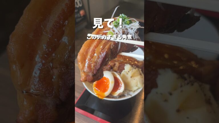 でっかい角煮が乗った角煮丼！箸で割れる柔らかさでうますぎた…！ #shorts
