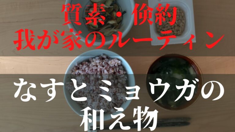 #18質素・倹約、我が家のルーティン【なすとミョウガの和え物】