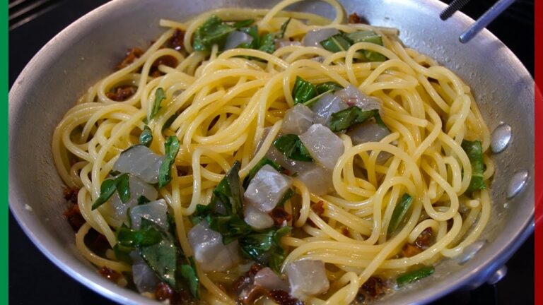 【地中海風パスタ第4弾】クロダイとドライトマトのパスタ【Spaghetti con Orata e Pomodori secchi】