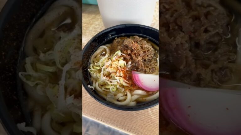 【JR九州】甘辛の肉が絶品！名物！かしわうどん！