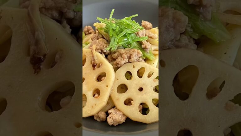 れんこんとひき肉のカレー炒めwith cat