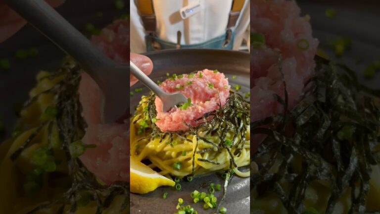 【レシピはコメント欄】ネギトロとアボカドの和風スパゲッティー#shorts