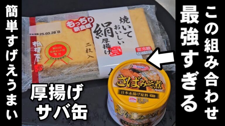 これの相性最強すぎる！厚揚げとサバ缶ですげえ簡単めっちゃうまい！ワンパン おかず おつまみ副菜レシピ おうちごはん お弁当 #short