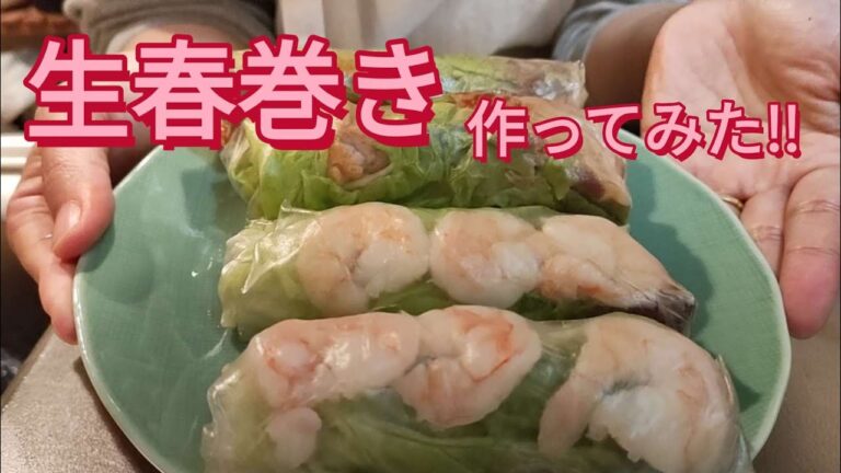 #41【簡単料理】生春巻きに挑戦！！好きな具材を包むだけ🙆ライスペーパーのモチモチがたまりません😋