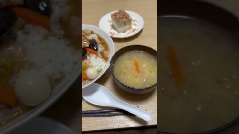 7種具材の大盛り中華丼が美味すぎた #おうちごはん #中華丼 #大盛り