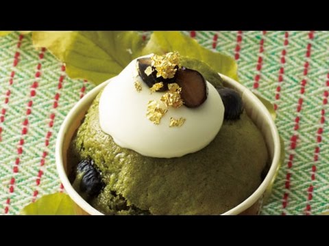 抹茶黒豆カップケーキ