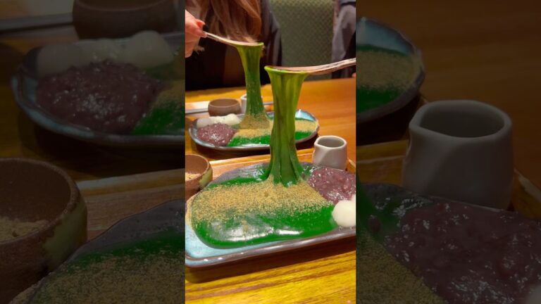 日本1伸びるぷるぷる抹茶わらび餅🍵 #japanesefood #りゅうグルメ