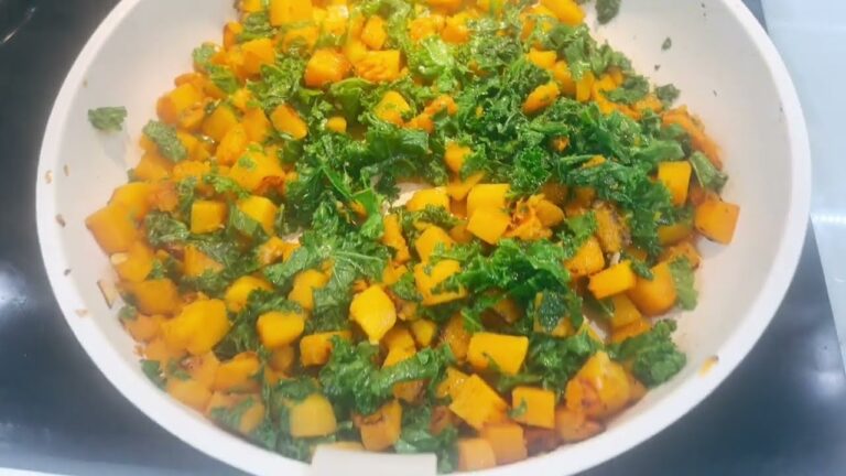 Sautéed Butternut Squash with Kale and Garlic - A Perfect Fall Side