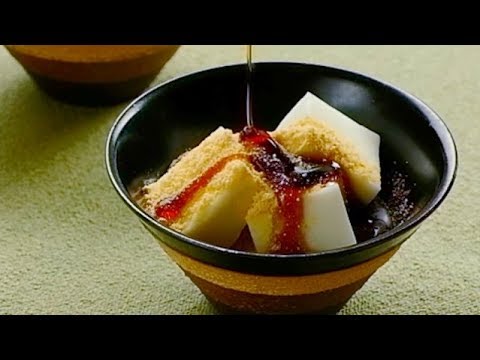 片栗粉で作る　きな粉ミルク餅