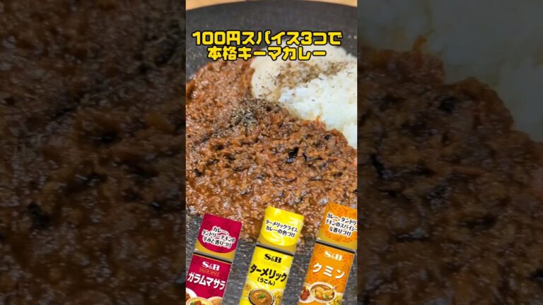 スパイス3つで本格キーマカレー！材料はコメントに！#キャンプ飯 #カレー