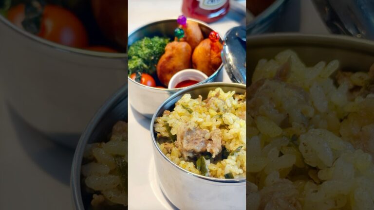 炊飯器でらくちんカレーピラフ弁当 #炊飯器レシピ #お弁当レシピ #時短レシピ #簡単ごはん #お弁当生活を #応援する📣 #一緒に #楽しみながら #作ろう
