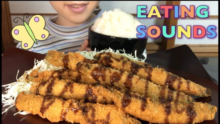 《Eating sounds/No talking》アスパラ豚巻きフライ!ごはん!Asparagus filled pork rolls!Rice!【ボツ動画/字幕なし】