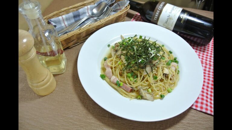 家庭で簡単、キノコの和風パスタ