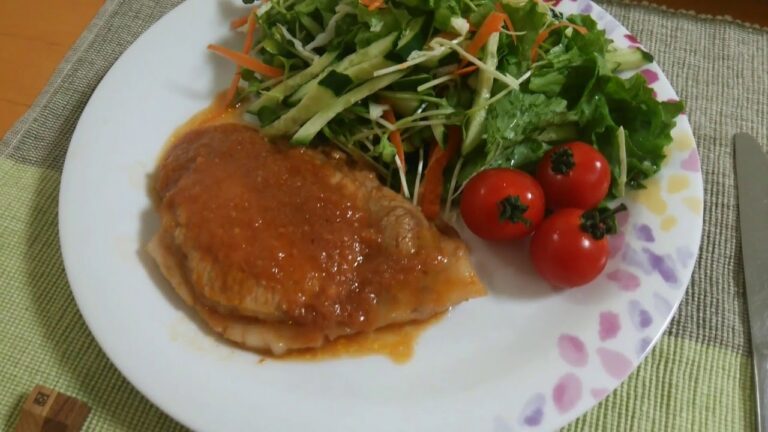 夕食８　ポークチャップ＆手抜き