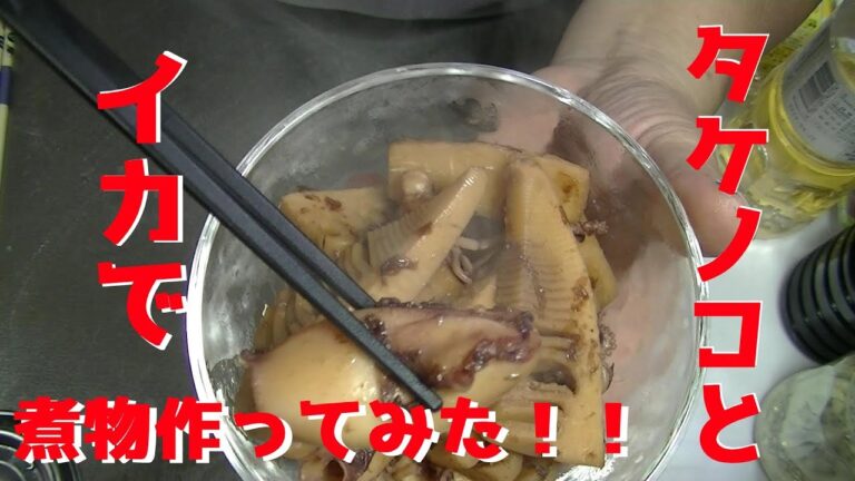 【おかず】タケノコとイカで煮物作ったらあれだった(笑)