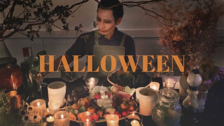 【大食い】魔女の髪の『イカ墨パスタ』骸骨の『バーニャカウダ』の作り方〜JOKERメイク〜《4.5kg》HALLOWEEN recipe.【ハロウィン】