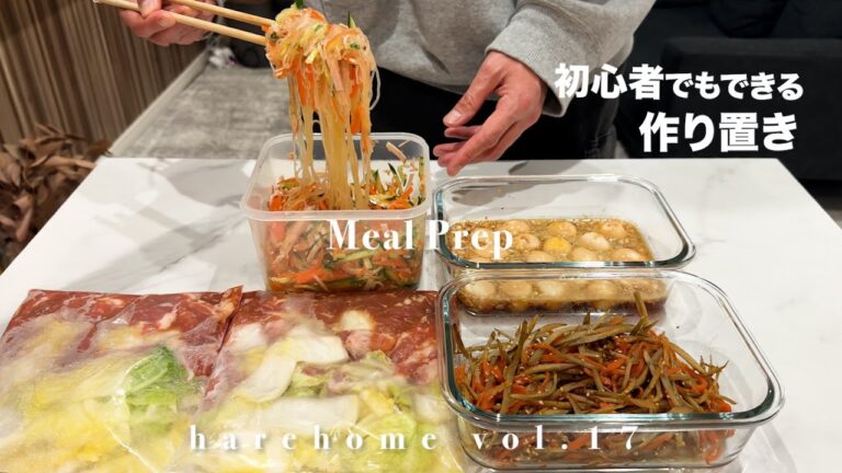 忙しい社会人の作り置きvlog ｜簡単にできる作り置き、冷凍保存、きんぴらごぼう、春雨サラダ