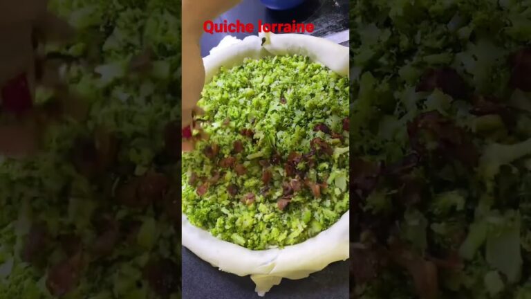 Quiche lorraine with broccoli and  bacon